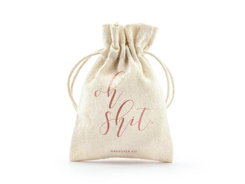 Baumwollbeutel - Oh shit, roségold, 10x15cm (1 VPE / 10 Stk.) - FeierGlanz